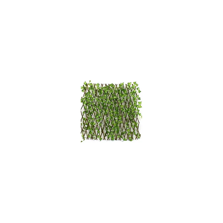 zisayt Yapay Sarmaşık fesleğen Çit 3x1.2 Cm, Bahçe Balkon Çiti Ahşap Akordiyon Çit