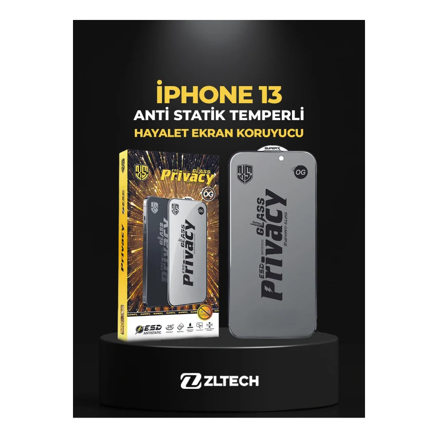 ZLTECH OG GLASS ESD Anti Statik Hayalet iPhone 13 Uyumlu Ekran Koruyucu