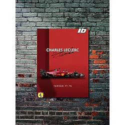 ZNC Charles Leclerc - Formula -1 - Eşsiz Tasarım Otomobil Posterleri, Özel Tasarım Kağıt Poster