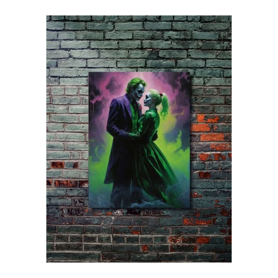 ZNC Joker ve Harley Quinn, Dizi, Film ve Karakter Özel Tasarım Poster Serisi, Eşsiz Tasarım