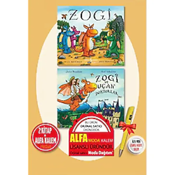 Zogi + Zogi ve Uçan Doktorlar (Julia Donaldson) 2 Kitap + Moda Lisanslı Kalem - Iş Bankası