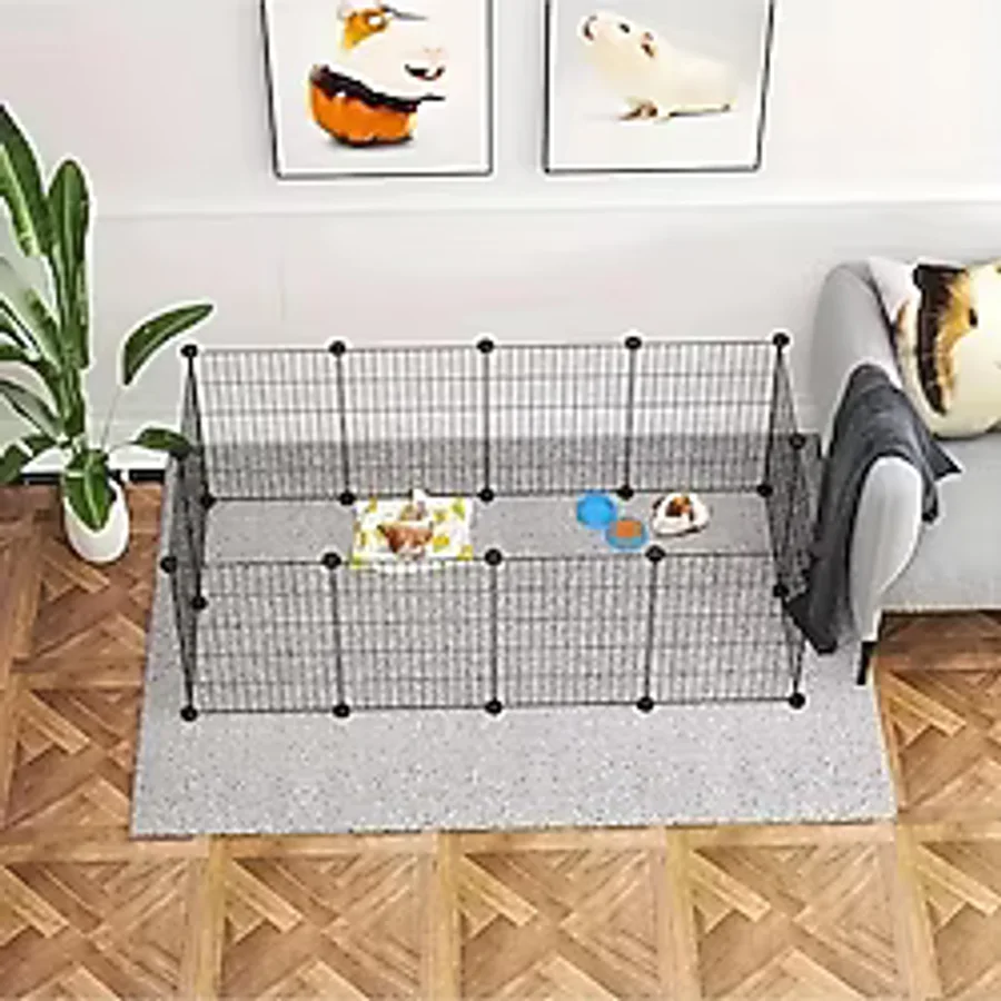 Zoo Evcil Hayvan Kedi Tavşan Ginepig Oyun Evi Ve Köpek Çiti 12 Panel Galvaniz