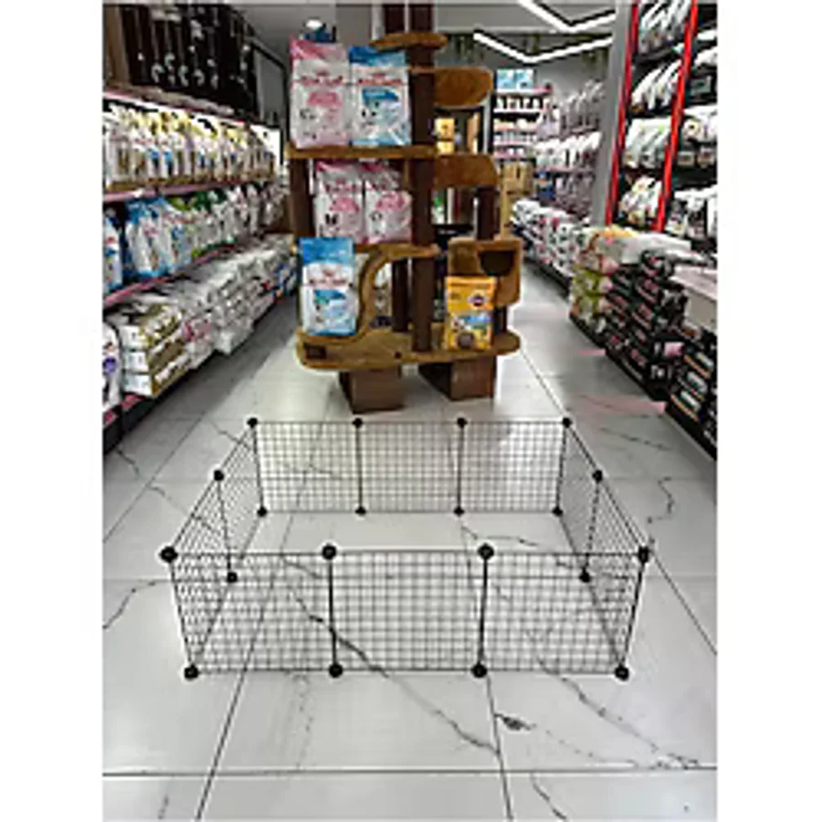 Zoo Kedi Köpek Tavşan Ginepig Evcil Hayvan Oyun Evi Köpek Çiti 12 Panel Galvaniz