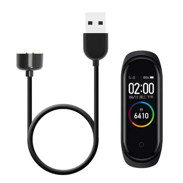 zore Siyah Xiaomi Mi Band 5 Usb Şarj Kablosu-Zore