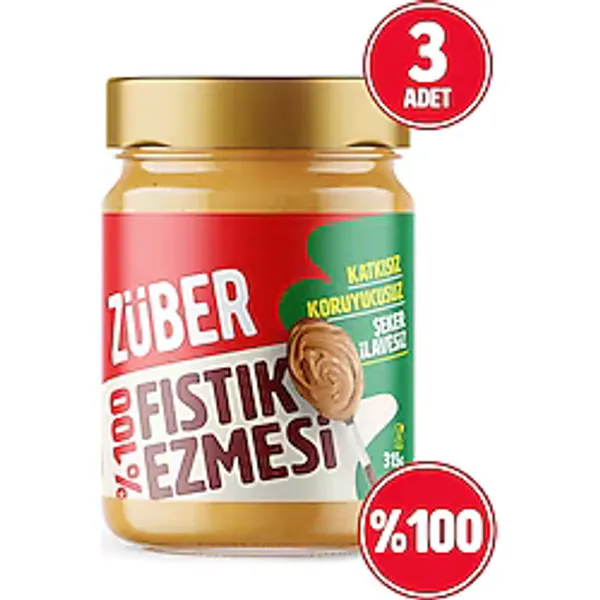 Züber %100 Fıstık Ezmesi 315 gr 3'lü