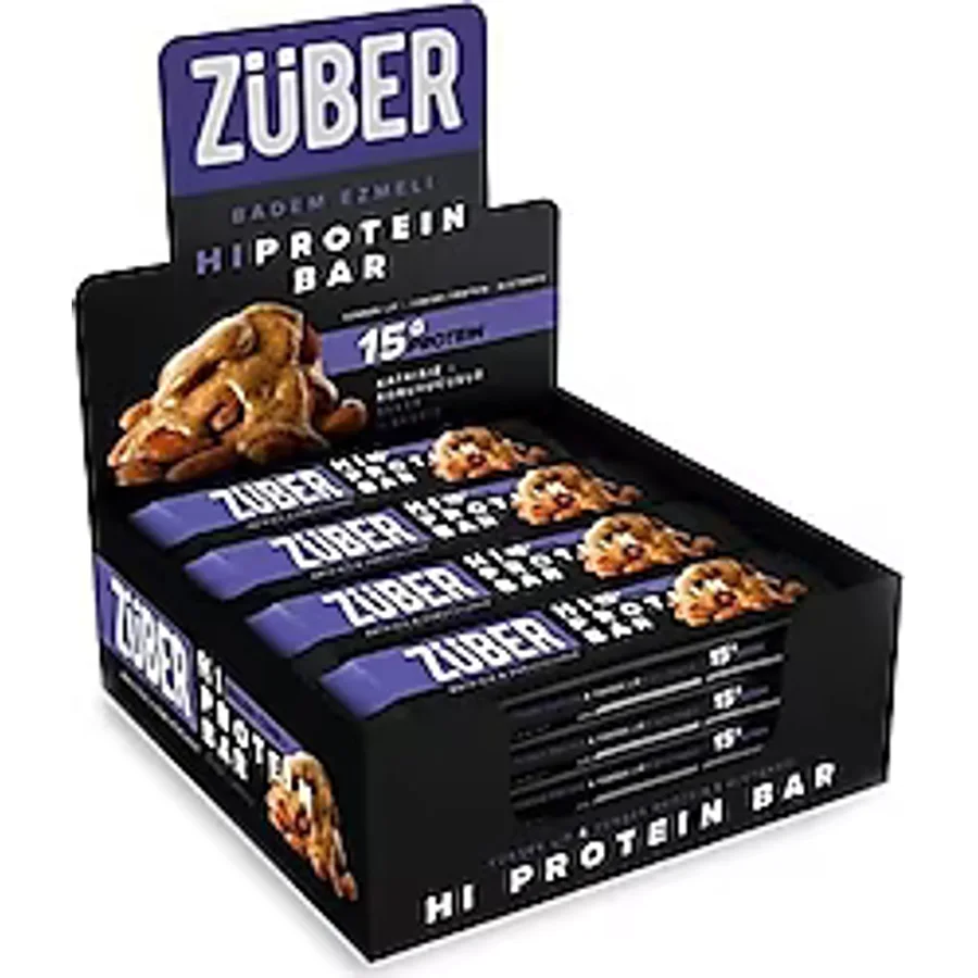 Züber Badem Ezmeli 45 gr 12'li Yüksek Protein Bar