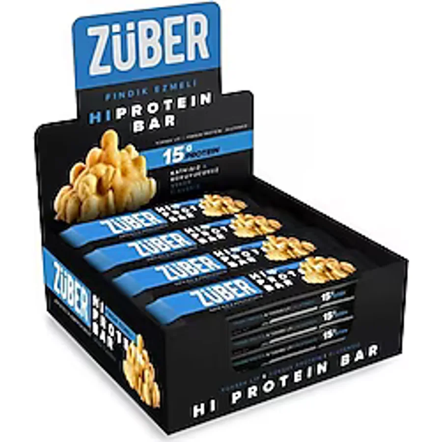 Züber Fındık Ezmeli 45 gr 12'li Yüksek Protein Bar