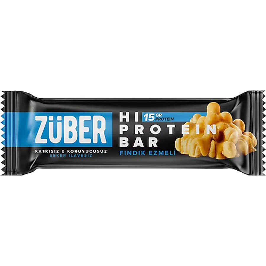 Züber Fındık Ezmeli 45 gr Yüksek Protein Bar