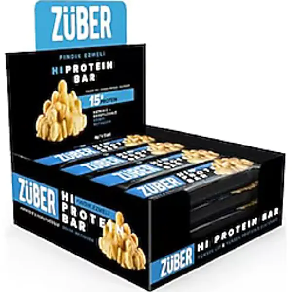 Züber Fındık Ezmeli Yüksek Hi Protein Bar 45g x 12 Adet