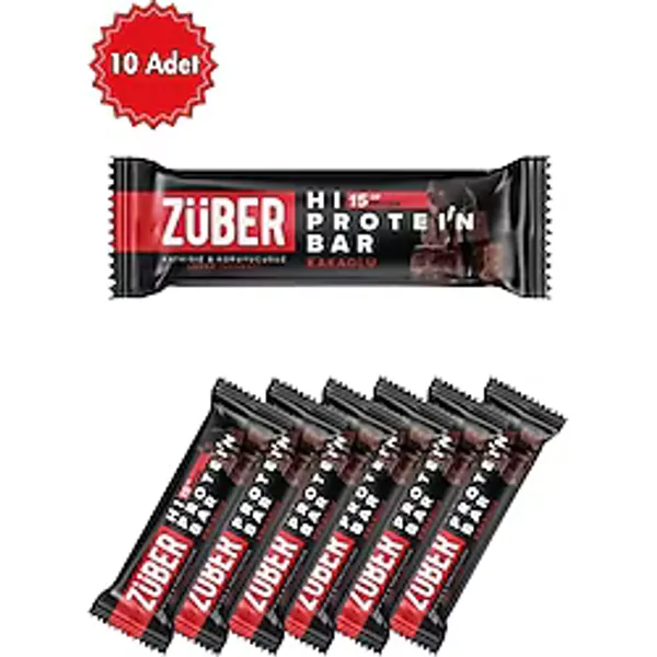Züber Glutensiz Kuru Meyveli Kuru Yemişli Kakaolu Protein Bar 45 G x 10 Adet Sağlıklı Atıştırmalık Yüksek Protein ve Doğal Enerji - 45 gr