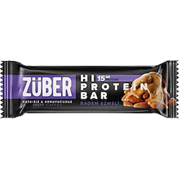 Züber High Protein Bar 45 G Fındıklı - 15G Protein, Şekersiz Atıştırmalık 8'li Avantaj Paketi - 8 Adet