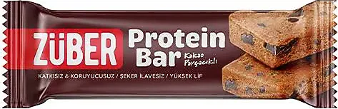 Züber Kakao Parçacıklı Protein Bar 35 gr