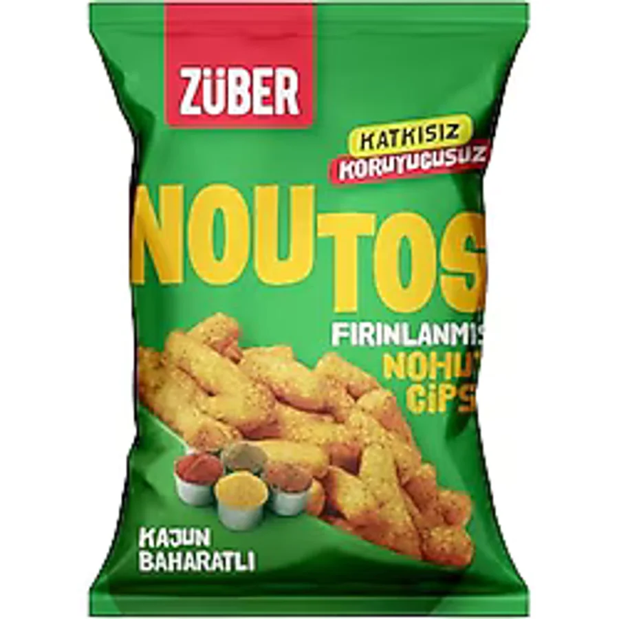 Züber Noutos Kajun Baharatlı Fırınlanmış Nohut Cipsi 55g x 15 Adet