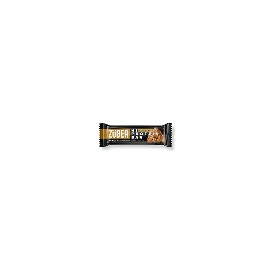 Züber Şeker İlavesiz Fıstık Ezmeli 45 gr Yüksek Protein Bar