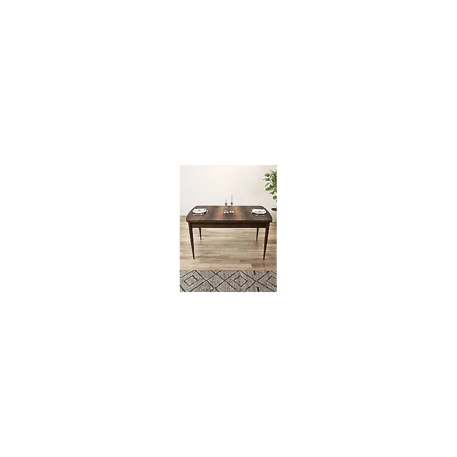 Zümra Serisi, 80x132 Açılabilir Barok Desen Mdf Mutfak Masası, Yemek Masası