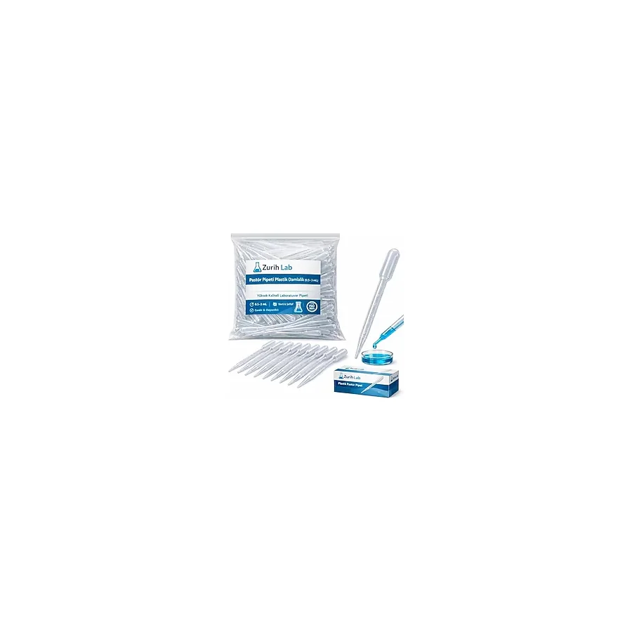 ZURIHLAB Pastör Pipeti Plastik Damlalık (0.5-3 mL) (100 Adetlik Set) ZurihLab Yüksek Kaliteli Laboratuvar Pipeti