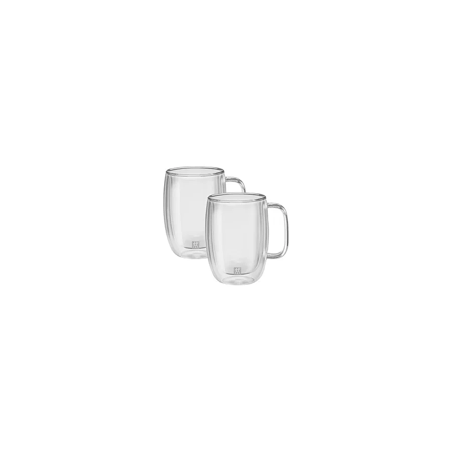 Zwilling 395001140 Çift Camlı 450 ml 2'li Kulplu Latte Bardağı